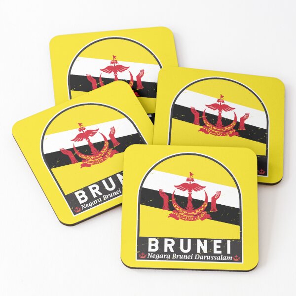 Item preview, Brunei Flag Emblem Distressed Vintage designed and sold by KrisSidDesigns.