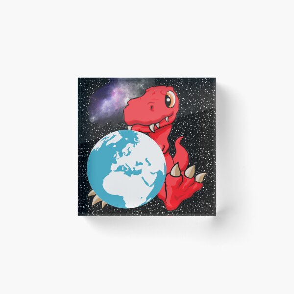Item preview, Earth day, Red T-rex Dinosaur holding Mother Earth #2 designed and sold by Hypnotees.