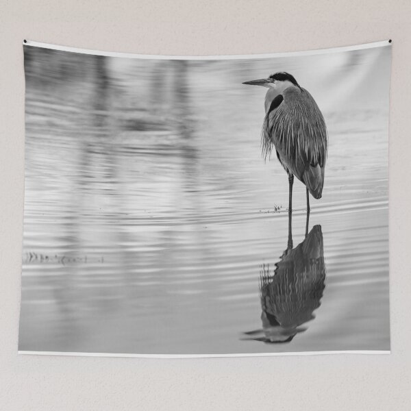 Item preview, Heron in black and white designed and sold by Dalyndigital Photography.