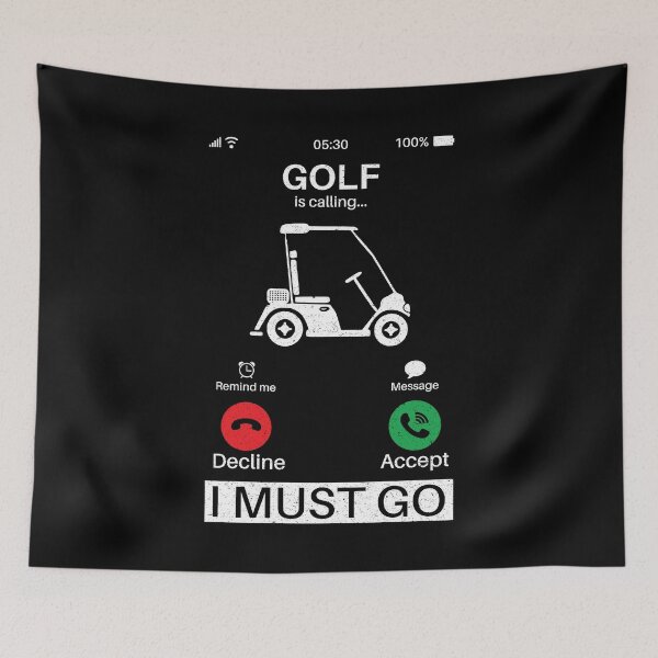 Item preview, Golf Is Calling I Must Go: Vintage Funny Golf Cart Golfer Golfing designed and sold by Adexyl.