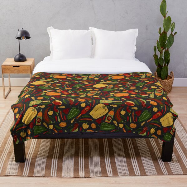 Item preview, Mild & Hot Peppers Seamless Pattern - Raven Gray designed and sold by EcoElsa.