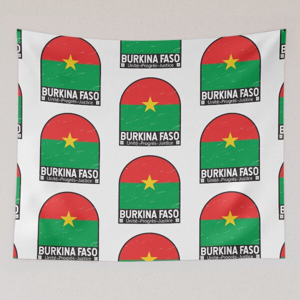 Item preview, Burkina Faso Flag Emblem Distressed Vintage designed and sold by KrisSidDesigns.