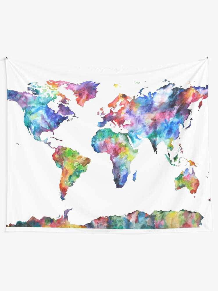 world map tapestry etsy