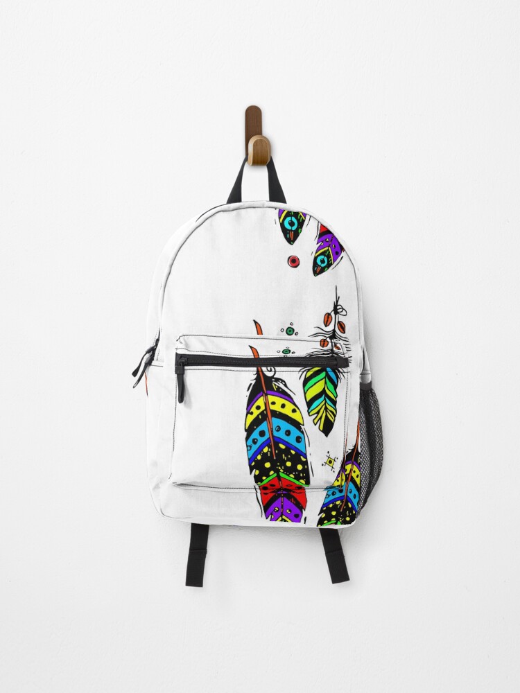 Thumbnail 1 of 3, Backpack, Boho Color Feather designed and sold by IDEZIGN2017.