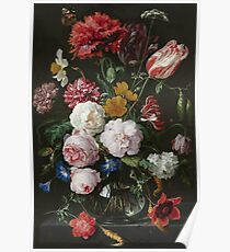 Jan Davidsz. De Heem - Still Life With Flowers In A Glass Vase, 1683 Poster