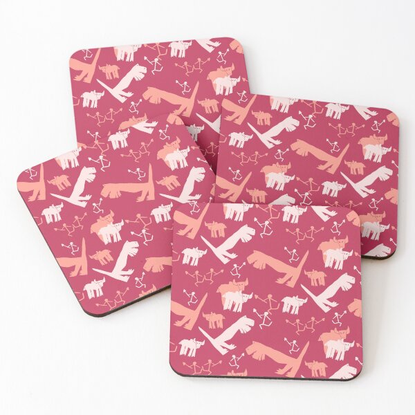 Item preview, Bisons, hunters and dinosaurs - Red Orange white designed and sold by MaddaMom.
