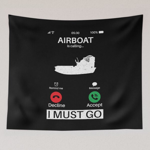 Item preview, Airboat Is Calling I Must Go: Vintage Funny Airboat Lover Sailor Captain Ship Driver Vacation designed and sold by Adexyl.