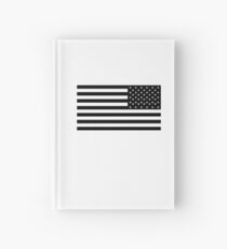 American Flag, ARMY, REVERSE FLAG, Stars & Stripes, US, USA, America, Black on white Hardcover Journal