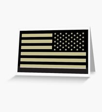 Tarjeta de felicitación EJÉRCITO AMERICANO, soldado, militar estadounidense, bandera del brazo, ejército de los EE. UU., IR, infrarrojo, los eeuu, bandera, bandera del revés, en NEGRO