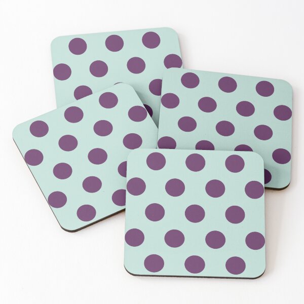 Item preview, Large AUBERGINE PURPLE and MINT GREEN POLKA DOTS  designed and sold by RachelMacht.