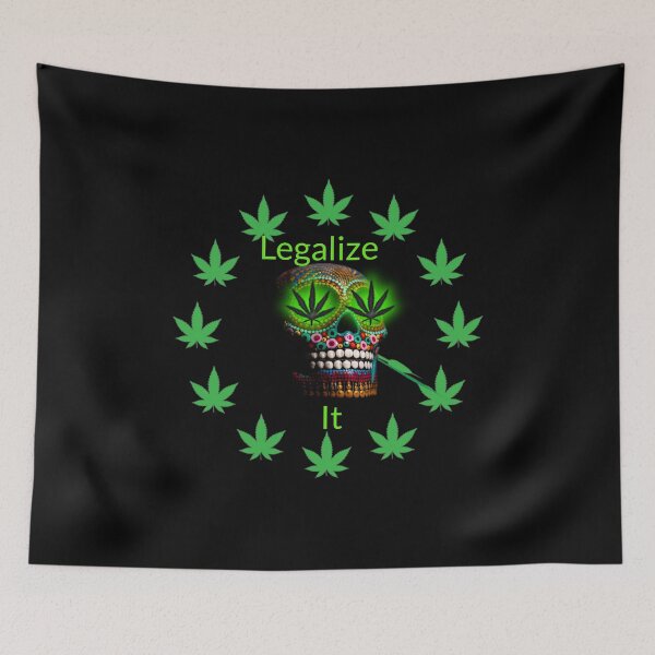 Item preview, Legalize It, Weed Marijuana Skull Smoking. designed and sold by BestDesignbySof.