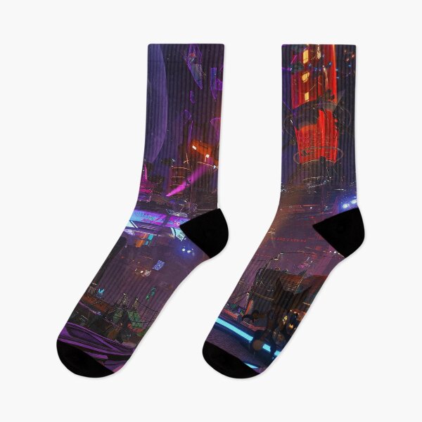 Item preview, City skyline futuristic Cyber CITY punk cyberpunk dark designed and sold by FractiousTank.