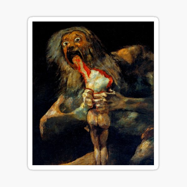 Saturn Devouring His Son by Francisco Goya Sticker