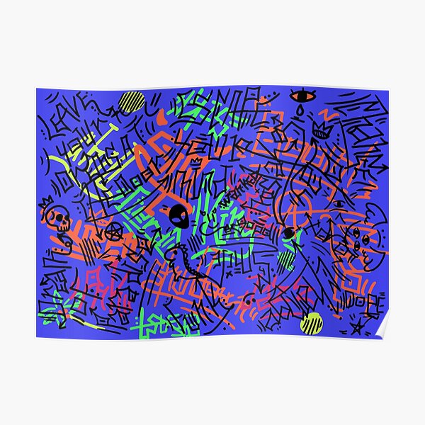 Neon word bomb Poster