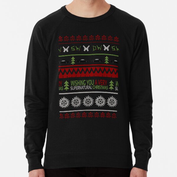 Supernatural Christmas Sweater Lightweight Sweatshirt