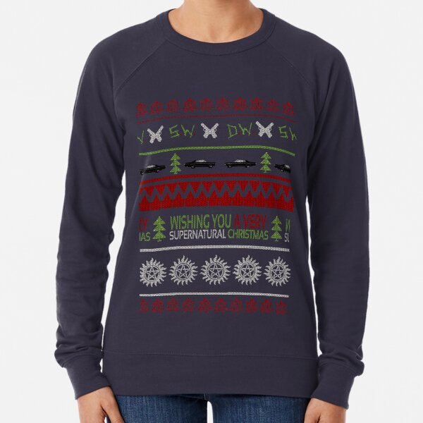 Supernatural Christmas Sweater Lightweight Sweatshirt
