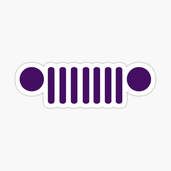 Jeep Wrangler TJ Grill Design Logo (Purple) Sticker