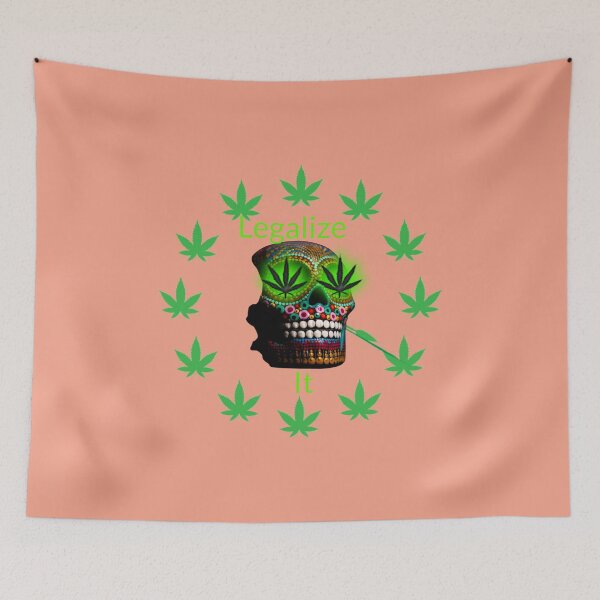 Item preview, Legalize it, Weed Marijuana Skull Smoking. designed and sold by BestDesignbySof.