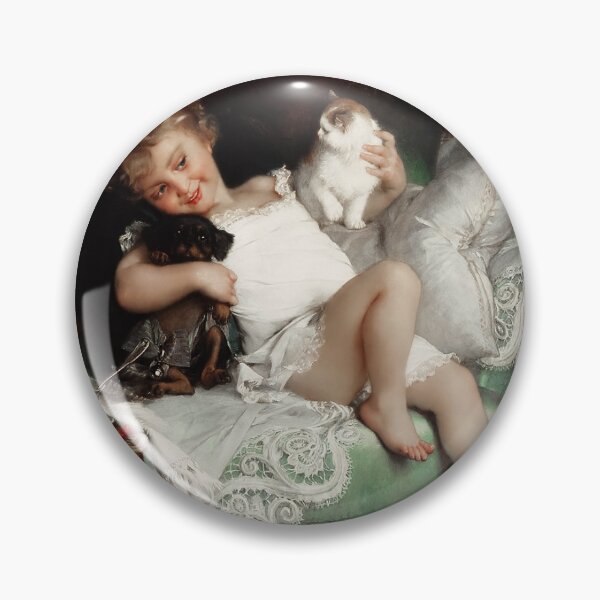 Item preview, Playmates by Emile Munier Remastered Xzendor7 Classical Art Old Masters Reproductions designed and sold by Xzendor7 Digital Art Creations.