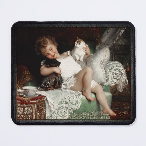 Item preview, Playmates by Emile Munier Remastered Xzendor7 Classical Art Old Masters Reproductions designed and sold by Xzendor7 Digital Art Creations.