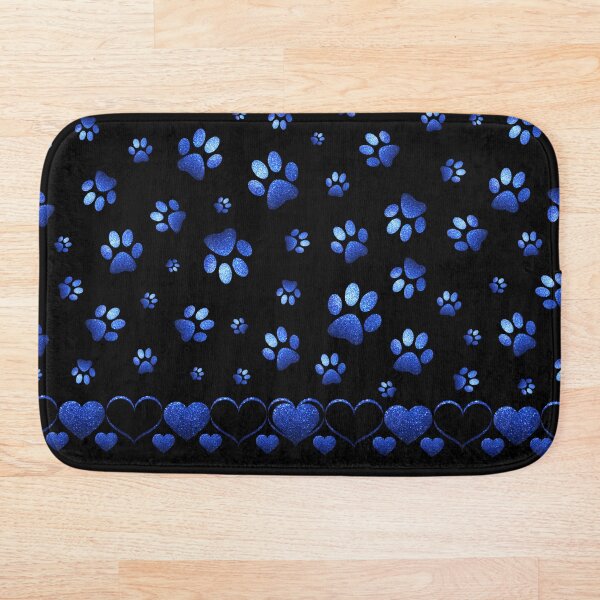 Item preview, Corazones de borde de patrón de pata de perro brillo azul designed and sold by homemadecreate.