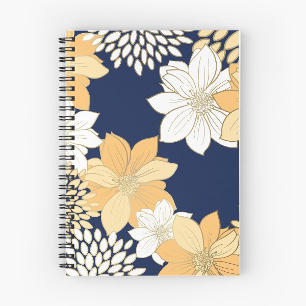 Item preview, Yellow and Gold Floral Garden on Navy Blue designed and sold by meggydesigns.