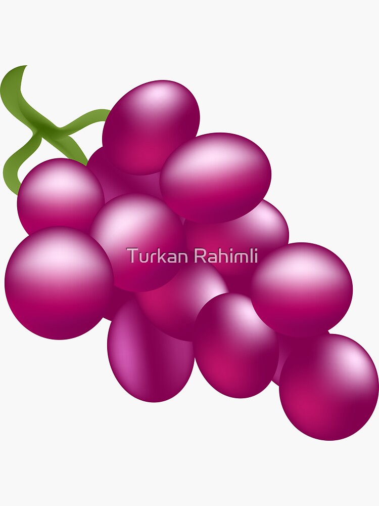 "Grapes Fruit Emoji Illustration" Sticker for Sale by nakrut987654321