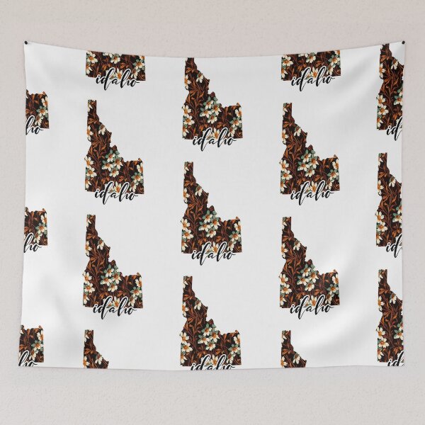 Item preview, Floral Map of USA States Idaho - Map of Idaho designed and sold by AmethystMurad.