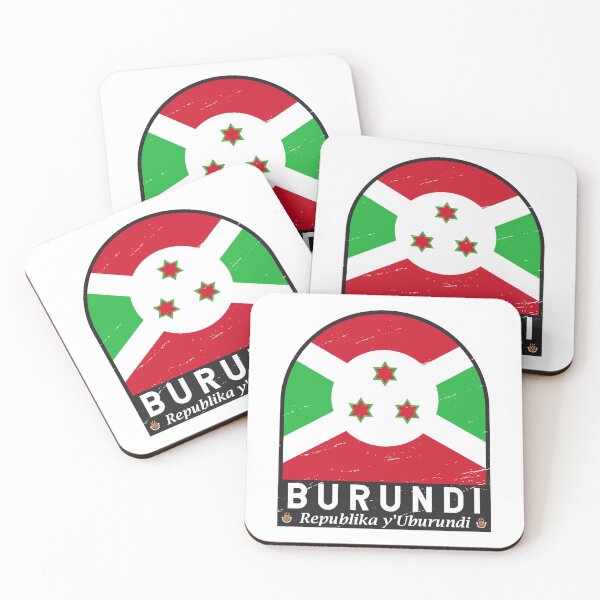 Item preview, Burundi Flag Emblem Distressed Vintage designed and sold by KrisSidDesigns.