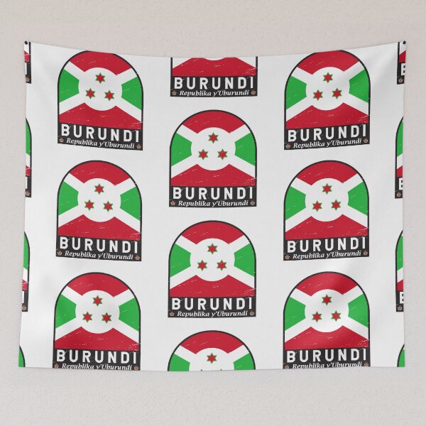 Item preview, Burundi Flag Emblem Distressed Vintage designed and sold by KrisSidDesigns.