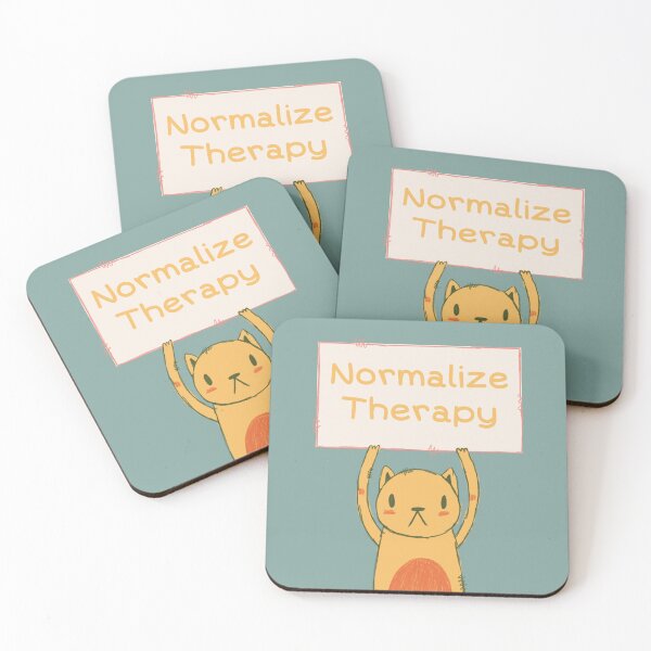 Item preview, Normalize Therapy mental health awareness cat  designed and sold by Allison Scianna.
