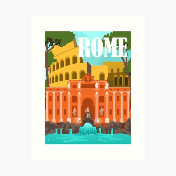 Item preview, ROME - Italy traveling city view art postmark designed and sold by Alina Bobilova.