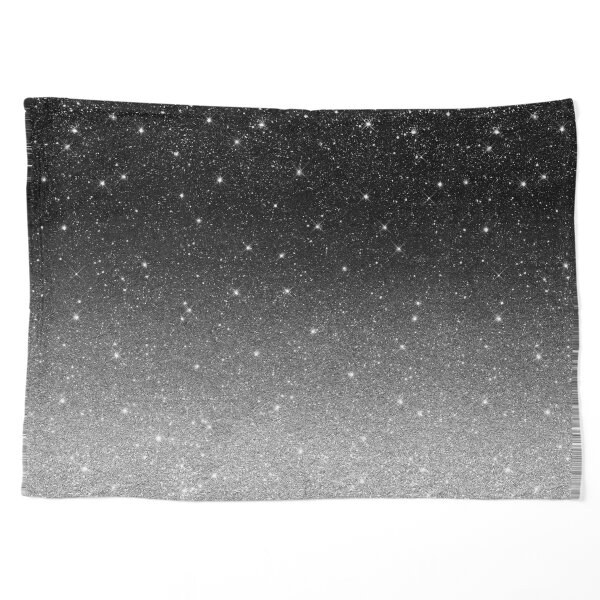 Black Silver Grey Sparkle Ombre Glitter Photographic Print for