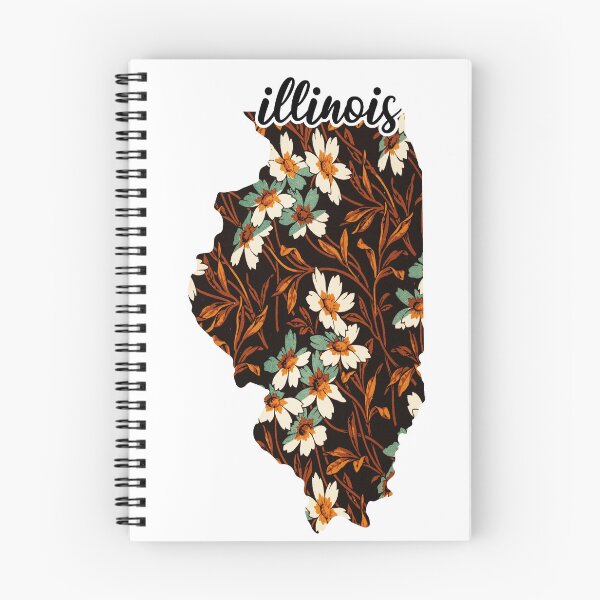 Item preview, Floral Map of USA States Illinois - Map of Illinois designed and sold by AmethystMurad.
