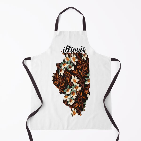 Item preview, Floral Map of USA States Illinois - Map of Illinois designed and sold by AmethystMurad.
