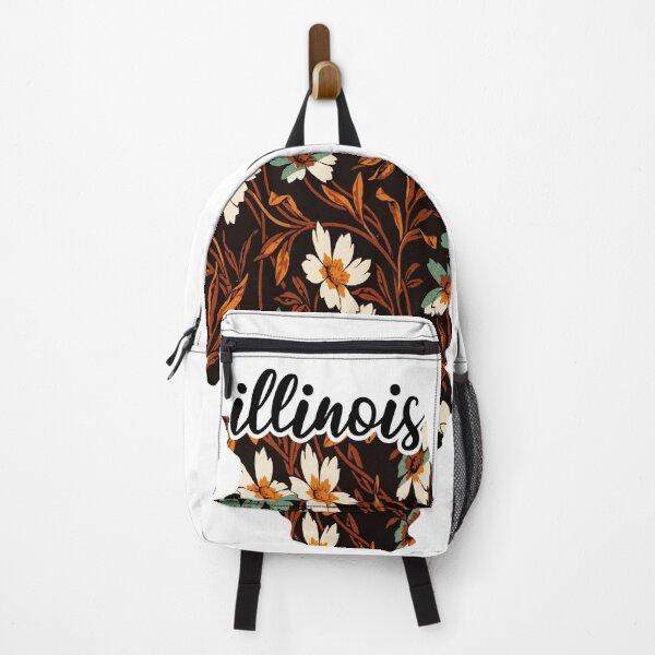 Item preview, Floral Map of USA States Illinois - Map of Illinois designed and sold by AmethystMurad.
