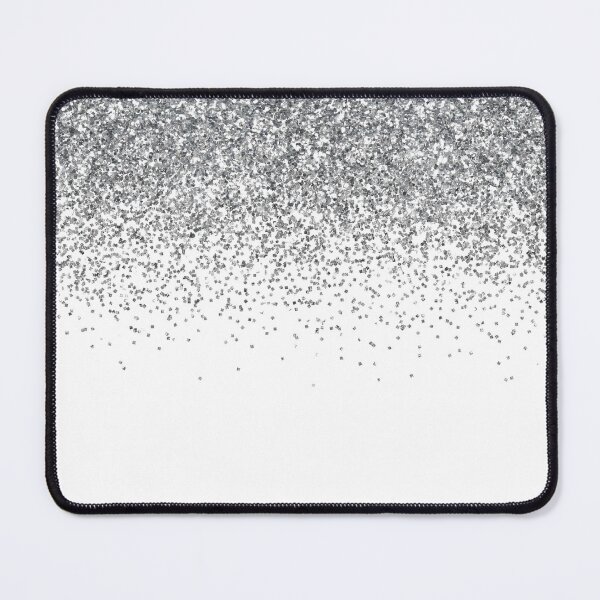 Item preview, SIlver Sparkle Glitter Look Fading Border Ombre designed and sold by ColorFlowArt.