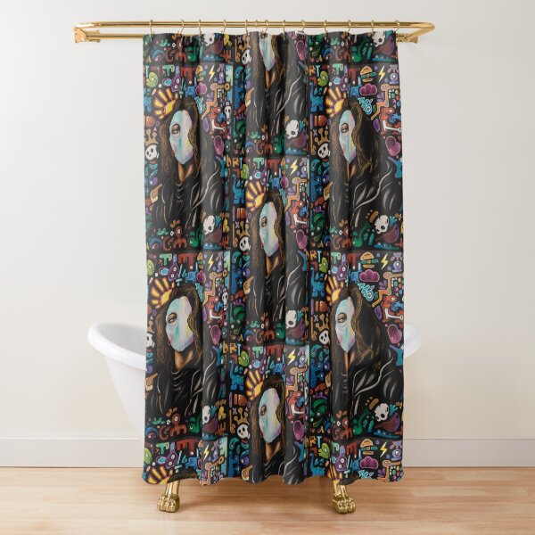 women,colorful,black, Shower Curtain