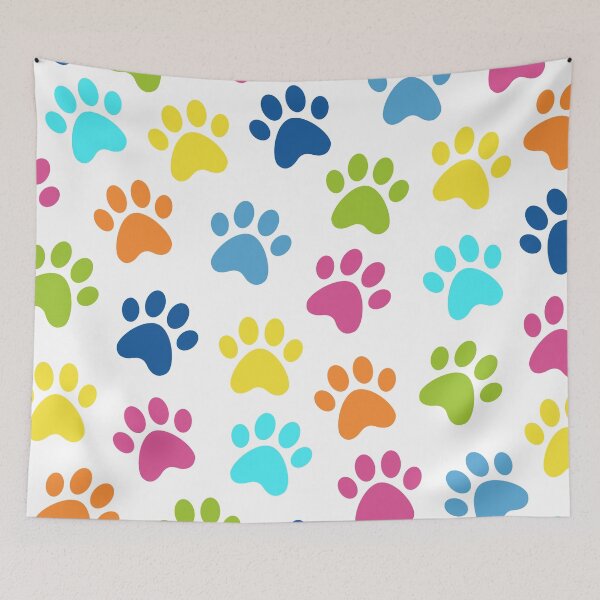 Item preview, Multicolored Paw Print Pattern designed and sold by NataliePaskell.