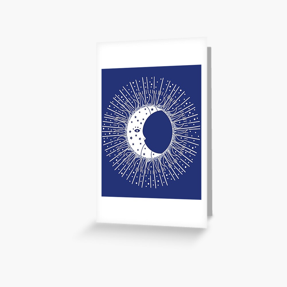 "Sun, moon, stars, symbol, astronomy, white" Greeting Card for Sale by CreaVisArt Redbubble