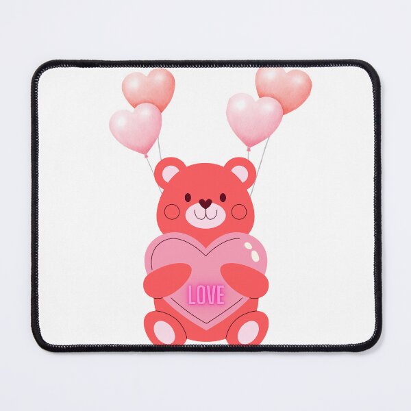 Item preview, Pink Teddy Bear Love Heart with Balloons designed and sold by luvvvvvit.