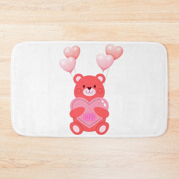 Item preview, Pink Teddy Bear Love Heart with Balloons designed and sold by luvvvvvit.