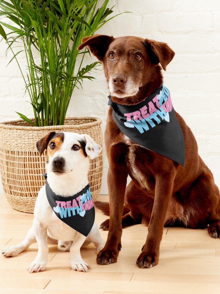 Alternate view of pink and blue tpwk Pet Bandana