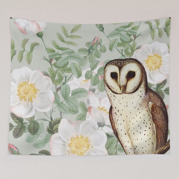 Item preview, Owl in the Wild Roses designed and sold by ZinZoe.