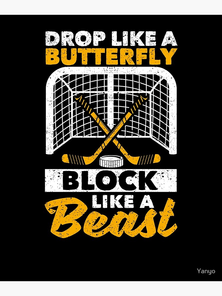 "Ice hockey goalie Falling like a butterfly" Poster for Sale by Yanyo Redbubble