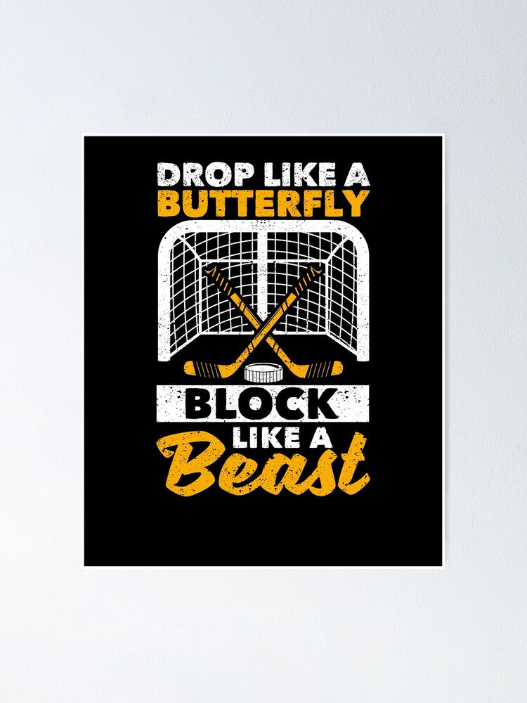 "Ice hockey goalie Falling like a butterfly" Poster for Sale by Yanyo Redbubble