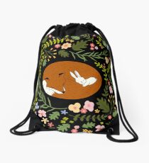 Freundschaft Fox-Rabbit_BgBlack Rucksackbeutel