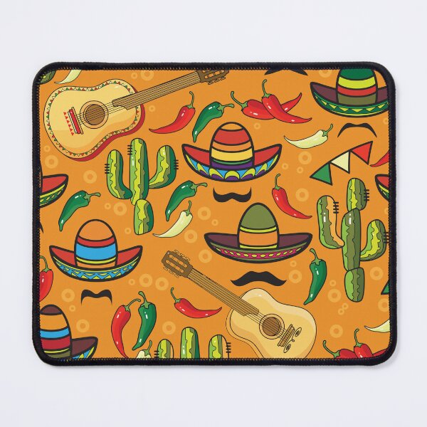 Item preview, Mexican Fiesta with Sombreros, Cactus, Guitars and Chili Peppers  designed and sold by Pink Pineapple Works.