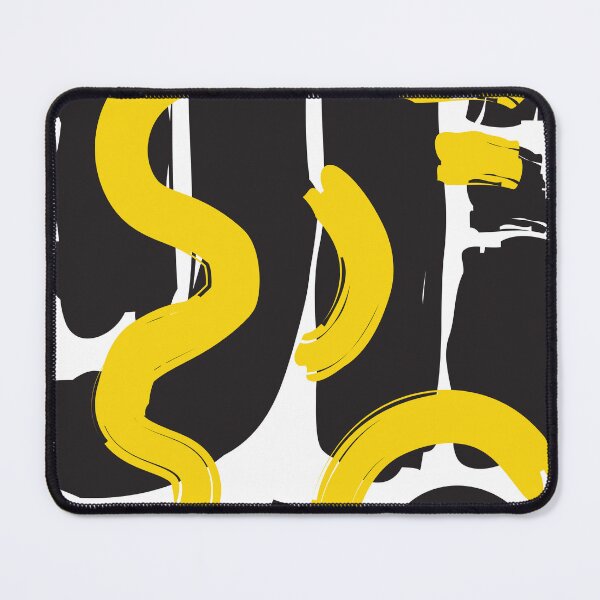 Item preview, Abstract Lines 07 - Pattern Texture Black Yellow Mid Century designed and sold by MarleneCanto.