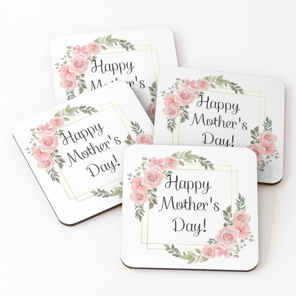 Item preview, Happy Mother's Day | Pink Floral Design with Gold Edges designed and sold by JustSeasons.